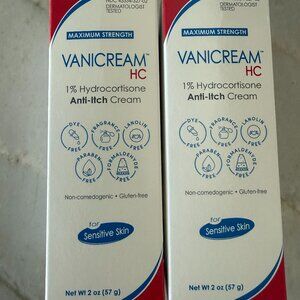2 Vanicream 1% Hydrocortisone Anti-Itch Cream for Sensitive Skin NEW